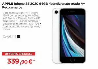 Apple iPhone SE 2020 64GB ricondizionato grado A+ Recommerce