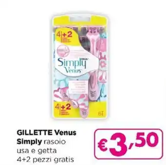 Acqua & Sapone Gillette Venus Simply rasoio usa e getta 4+2 pezzi gratis offerta
