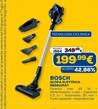 Bosch scopa elettrica bbs611mat