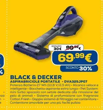 Euronics Black & decker aspira briciole portatile - dva325jp07 offerta