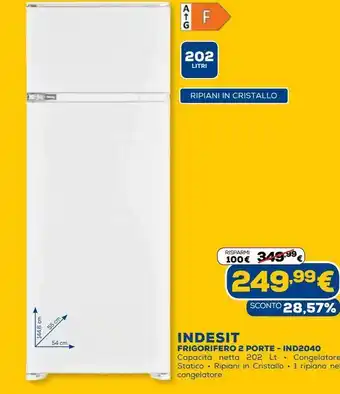 Euronics Indesit frigorifero 2 porte - ind2040 offerta