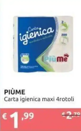 Ipersoap Piùme Carta igienica maxi 4 rotoli offerta