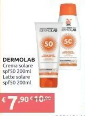 Ipersoap Dermolab Crema solare spf50 200ml/Latte solare spf50 200ml offerta