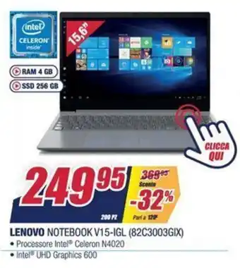 Trony Lenovo Notebook V15-IGL (82C3003GIX) offerta