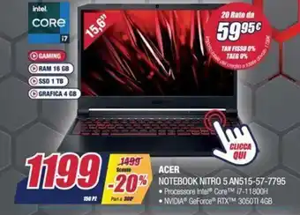 Trony Acer Notebook Nitro 5 AN515-57-7795 offerta