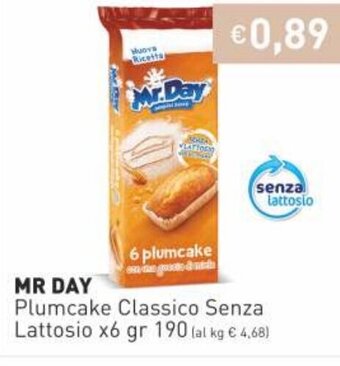 Prezzemolo e Vitale Mr Day Plumcake Classico Senza Lattosio x6 gr 190 offerta