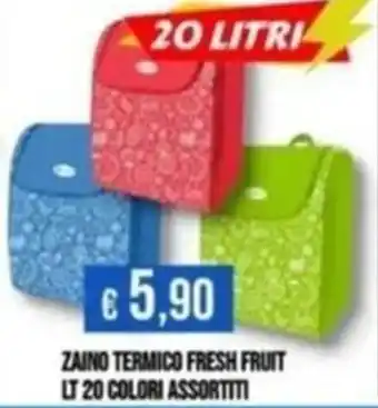 Zaino Termico Fresh Fruit lt 20 colori assortiti