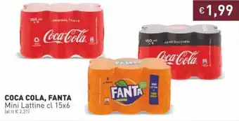 Prezzemolo e Vitale Coca Cola, Fanta Mini Lattine cl 15x6 offerta
