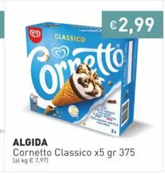 Prezzemolo e Vitale Algida Cornetto Classico x 5 gr 375 offerta
