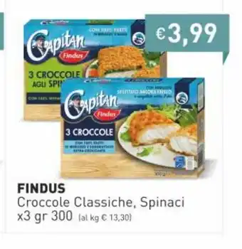 Prezzemolo e Vitale Findus Croccole Classiche, Spinaci x 3gr 300 offerta