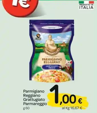 Carrefour Parmareggio Parmigiano Reggiano Grattugiato 60g offerta