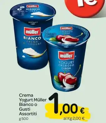 Carrefour Müller Crema Yogurt Bianco o Gusti Assortiti 500g offerta