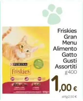Carrefour Purina Friskies Gran Menu Alimento Gatto Gusti Assortiti 400g offerta