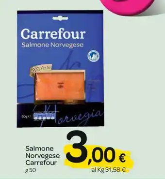 Carrefour Carrefour Salmone Norvegese 50g offerta