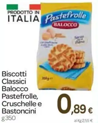 Carrefour Balocco Pastefrolle, Cruschelle e Bastoncini Biscotto Classici 350g offerta