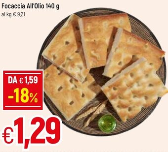 Famila Focaccia All'Olio 140 g offerta