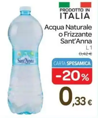Carrefour Sant'Anna Acqua Naturale o Frizzante 1L offerta