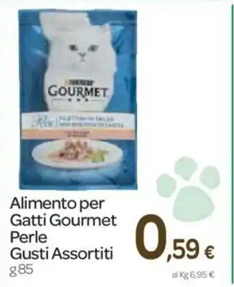 Carrefour Gourmet Perle Alimento per Gatti Gusti Assortiti 85g offerta
