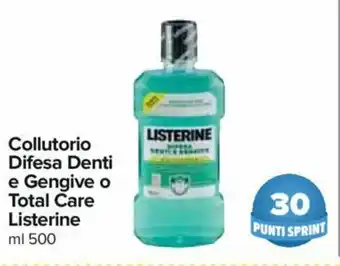 Carrefour Listerine Collutorio Difesa Denti e Gengive o Total Care 500ml offerta