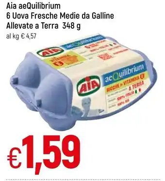 Famila Aia aeQuilibrium 6 Uova Fresche Medie da Galline Allevate a Terra 348 g offerta