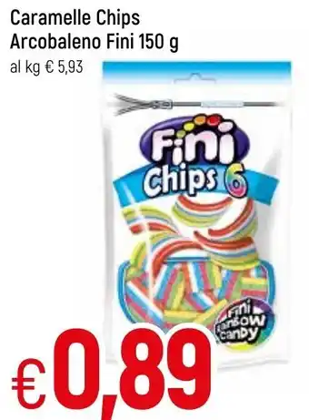 Famila Fini Caramelle Arcobaleno Chips 150 g offerta