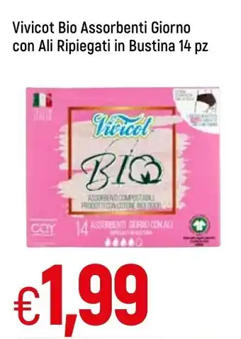 Vivicot Bio Assorbenti Giorno con Ali Ripiegati in Bustina 14 pz