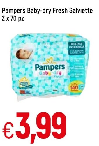 Famila Pampers Baby-dry Fresh Salviette 2 x 70 pz offerta