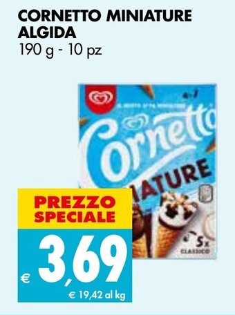 Tigros Algida Cornetto Miniature 190 g 10 pz offerta