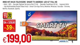 Inno-Hit IF43S Televisore Smart TV Android Led 43'' Full HD