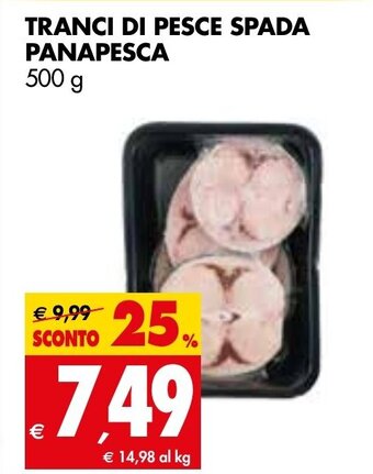 Tigros Tranci di Pesce Spada Panapesca 500 g offerta
