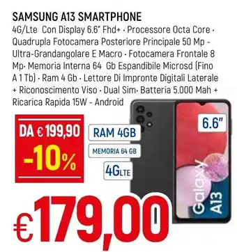 Famila Samsung A13 Smartphone Ram 4GB 6.6'' offerta