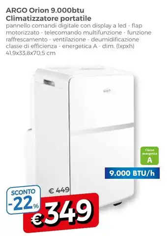 Famila Argo Orion 9.000btu Climatizzatore portatile offerta
