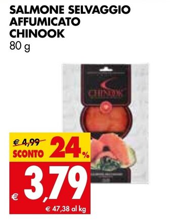Tigros Chinook Salmone Selvaggio Affumicato 80 g offerta