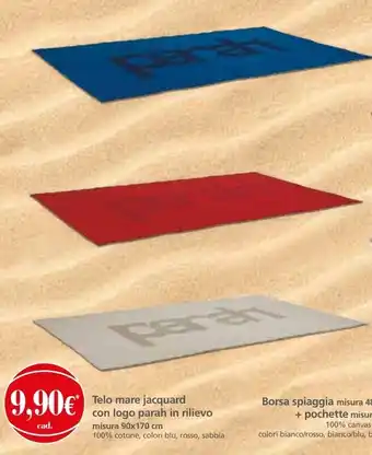 Famila Telo mare jacquard  con logo parah in rilievo misura 90x170 cm offerta