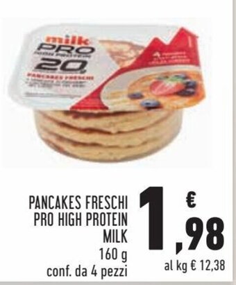 Conad Pancakes Freschi Pro High Protein Milk 160 g conf. da 4 pezzi offerta