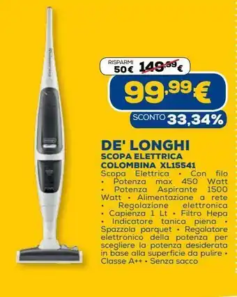 De' longhi scopa elettrica colombina xl15541