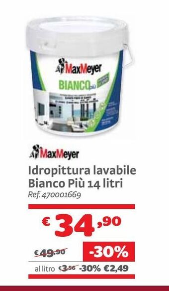 Bricocenter Idropittura lavabile bianco più 14 litri offerta