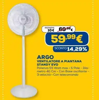 Argo ventilatore a piantana standy evo