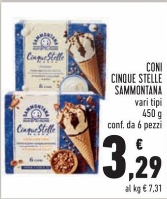 Conad Coni Cinque Stelle Sammontana vari tipi 450 g conf. da 6 pezzi offerta