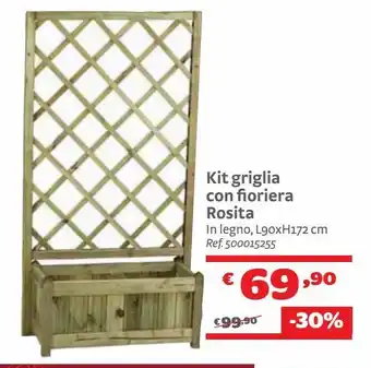 Bricocenter Kit griglia con fioriera rosita offerta