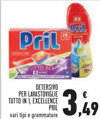 Conad Pril Detersivo Per Lavastoviglie Tutto In 1, Excellence vari tipi e grammature offerta