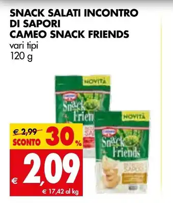 Tigros Cameo Snack Salati Incontro di Sapori vari tipi 120 g offerta