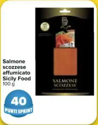 Carrefour Sicily Food Salmone scozzese affumicato 100g offerta