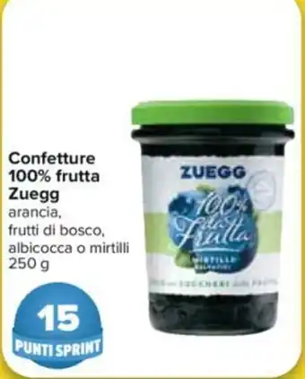 Carrefour Zuegg Confetture 100% frutta 250g offerta