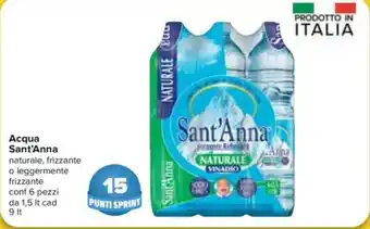 Carrefour Sant'Anna Acqua 6 pezzi 1,5lt cad 9lt offerta