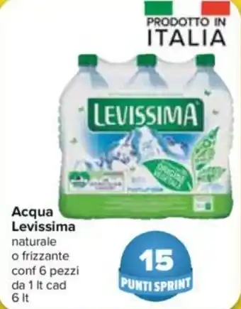 Carrefour Levissima Acqua 6 pezzi 1lt cad 6lt offerta