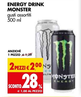 Tigros Monster Energy Drink gusti assortiti 500 ml offerta