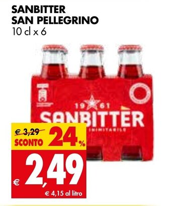 Tigros San Pellegrino Sanbitter 10 cl x 6 offerta