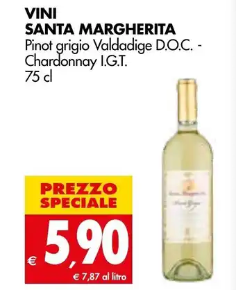 Tigros Santa Margherita Vini Pinot grigio Valdadige D.O.C. - Chardonnay I.G.T. 75 cl offerta
