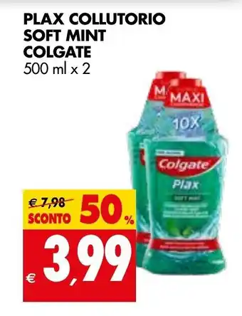 Tigros Colgate Plax Collutorio Soft Mint 500 ml x 2 offerta